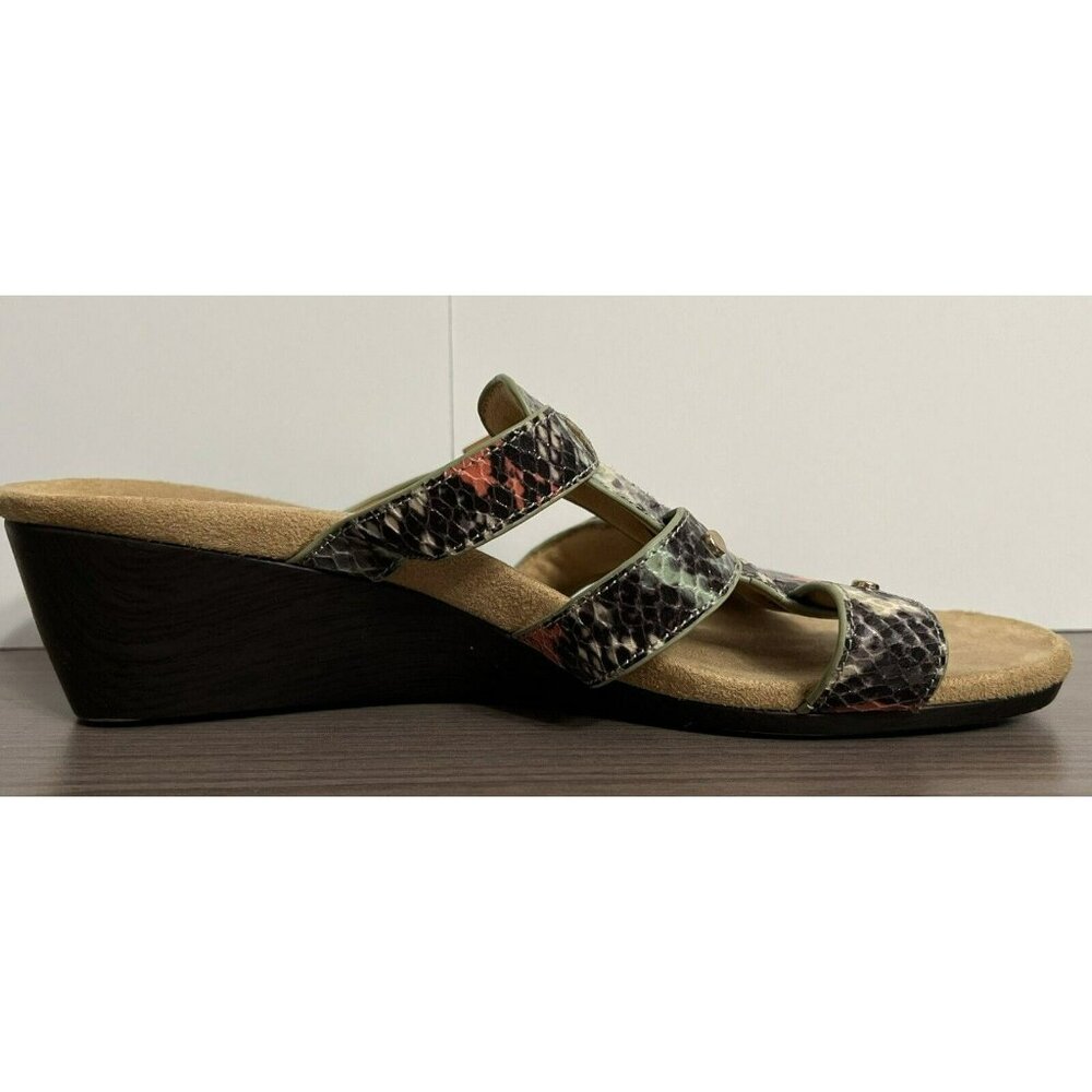 Vionic Women's Sandals Size 8 Radia Snake Print Comfort Wedge Slip On Adjustable - Picture 4 of 9